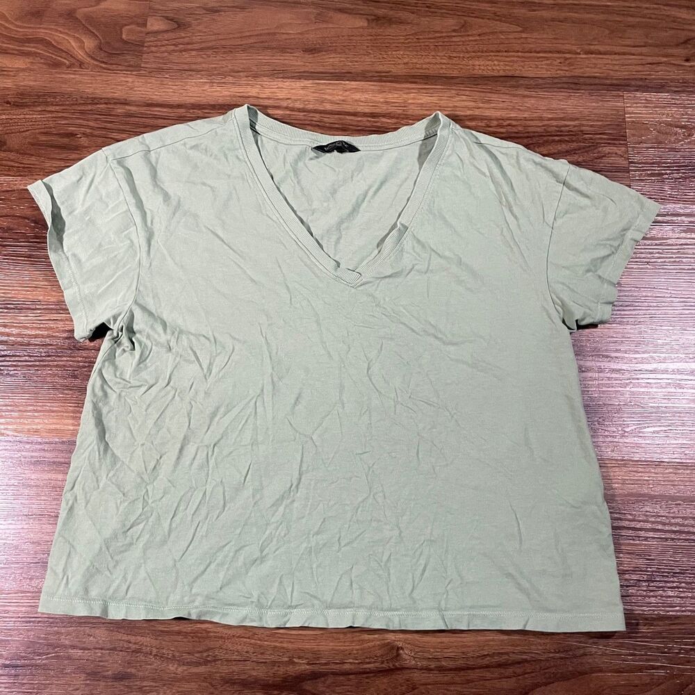 Banana Republic Garment Dyed T Shirt Short Sleeve Boxy Womens L Cadron Green